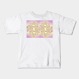 Pink and Gold Decorative Design Kids T-Shirt